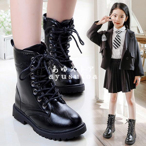子供ブーツ キッズ 裏起毛 子供靴 女の子 秋冬 ブーツ ショートブーツ レースアップ 編み上げ シューズ サイドゴア ベビー靴 おしゃれ 可愛い 暖かい 新品 Y アユストア 通販 Yahoo ショッピング