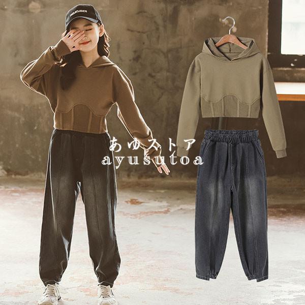 セットアップ キッズ 子供服 女の子 秋冬 トップス Tシャツ デニムパンツ ロングパンツ 長ズボン ボトムス 韓国子供服 ジュニア ベビー服 おしゃれ 可愛い 新品 Y アユストア 通販 Yahoo ショッピング