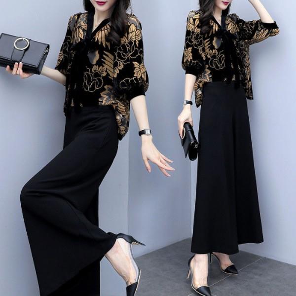 セットアップ レディース カジュアル 夏 40代 きれいめ ブラウス 七分袖 ガウチョパンツ シフォン ストライプ フォーマル 通勤 Ol オシャレ 大人 上品 着痩せ Y4608 アユストア 通販 Yahoo ショッピング