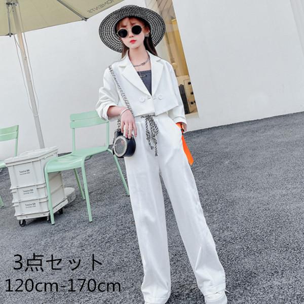 韓国子供服 セットアップ スーツ フォーマル 3点セット 女の子 ブレザー キャミソール 長ズボン キッズ 入学式 卒業式 結婚式 発表会 七五三 受験用 春 夏 秋 Y5151 アユストア 通販 Yahoo ショッピング