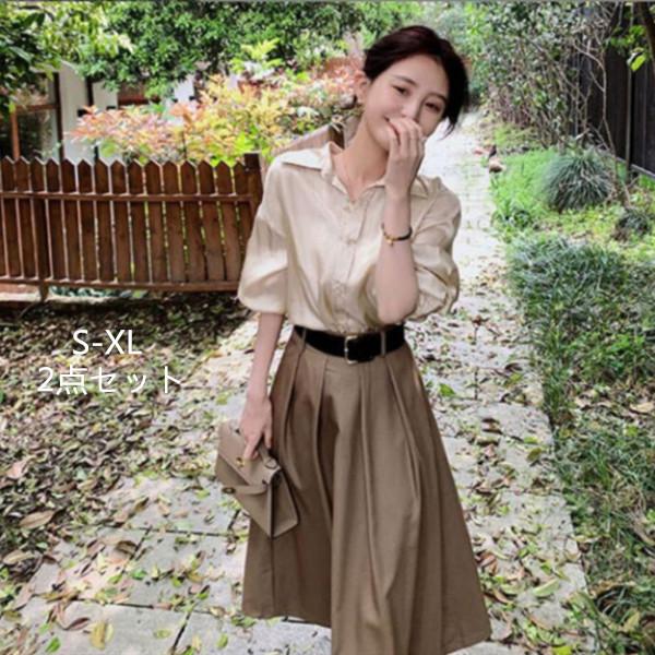 レディース 夏服 2点セット Ol 通勤 結婚式 二次会 上品 女性 大人 セットアップ 五分袖 シャツ スカート 上下セット カジュアル おしゃれ 気質 お出かけ Y51 アユストア 通販 Yahoo ショッピング