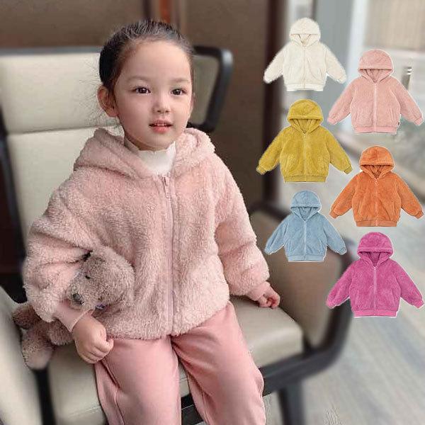 韓国子供服 アウター キッズ ベビー 冬服 可愛い フード付き 無地 防寒 女の子 ベビー服 通園 通学 ページュ イエロー ブルー ピンク オレンジ バラ 80 130 Y アユストア 通販 Yahoo ショッピング