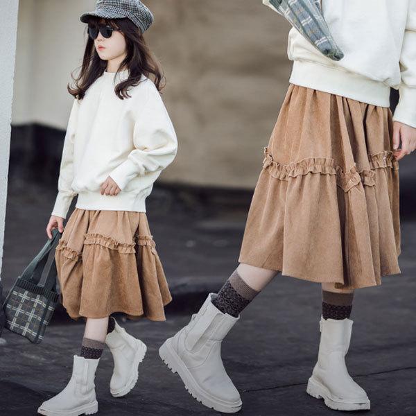 親子ペア 親子コーデ スカート コーデュロイ 裏地付き ママと娘 膝丈 秋冬 新作 カジュアル系 女の子 レディース スカート 上品 ナチュラル 大人気 110 165 Y アユストア 通販 Yahoo ショッピング