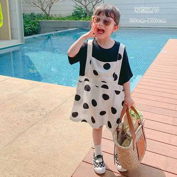 子ども服 女の子 ワンピース ドット柄 幼児 ワンピ ワンピー アンサンブル 水玉柄 半袖 膝丈上 可愛い キッズ 姉妹 夏ワンピ リゾート お出かけ ブラック 80 130 Y アユストア 通販 Yahoo ショッピング