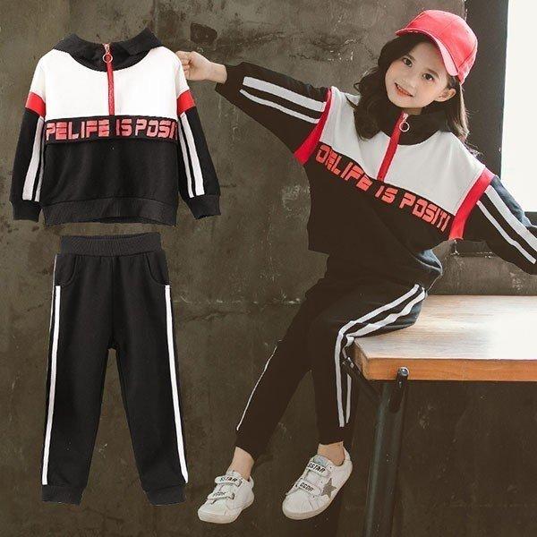 子供服 女の子 セットアップ キッズ トレーナー ジャージ 女子 スウェット 上下 スポーツウェア ジュニア 長袖パーカ 長ズボン 運動着 おしゃれ 新品 Y6267 アユストア 通販 Yahoo ショッピング