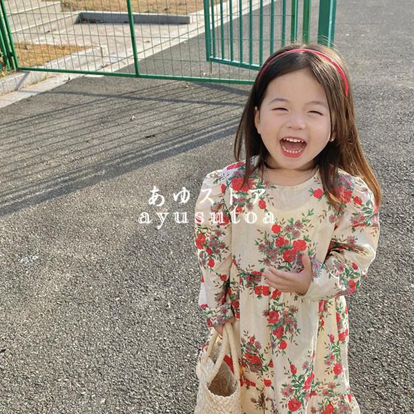 ワンピース キッズ 子供服 女の子 春秋 長袖 花柄ワンピース 子供ドレス ピアノ 発表会 結婚式 韓国子供服 ベビー服 お姫様 おしゃれ 可愛い 新品 90 100 110 Y アユストア 通販 Yahoo ショッピング