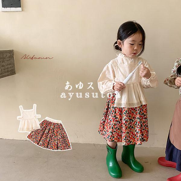 セットアップ キッズ 子供服 女の子 春秋 トップス ノースリーブ キャミソール スカート 花柄 ボトムス 韓国子供服 ベビー服 おしゃれ 可愛い 新品 130cm 1cm Y アユストア 通販 Yahoo ショッピング