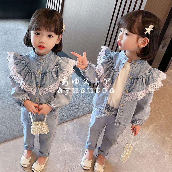 セットアップ キッズ 子供服 女の子 春秋 トップス ブラウス シャツ デニムパンツ ロングパンツ ボトムス 韓国子供服 ジュニア ベビー服 おしゃれ 可愛い 新品 Y アユストア 通販 Yahoo ショッピング