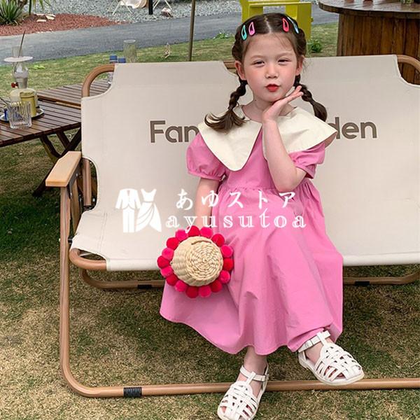 ワンピース キッズ 子供服 女の子 夏服 半袖ワンピース 無地 韓国子供服 ロング 子ども服 ガールズ ジュニア ベビー服 おしゃれ 可愛い 子供ドレス 七五三 Y アユストア 通販 Yahoo ショッピング