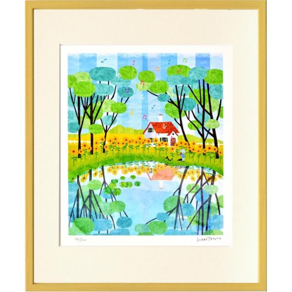 はりたつお　ひまわりの丘Ⅱ 四ツ切28/300絵　レストランに！絵画美術品 絵画 壁掛け はりたつお ひまわり2 壁飾り インテリア 油絵 花