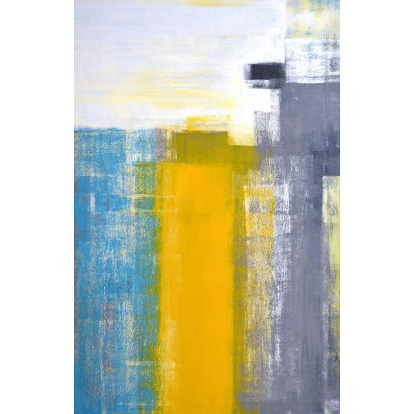 G/A[gpl Teal and Yellow Abstract Art Painting/A[g Ǌ|  LoX rO  CeA v[g Mtg ۉ fUC