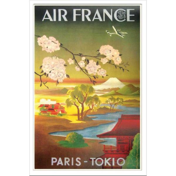 ポスターフレーム UNKNOWN Air France Paris-Tokio(作者不明 エールフランス パリ-トーキョー)