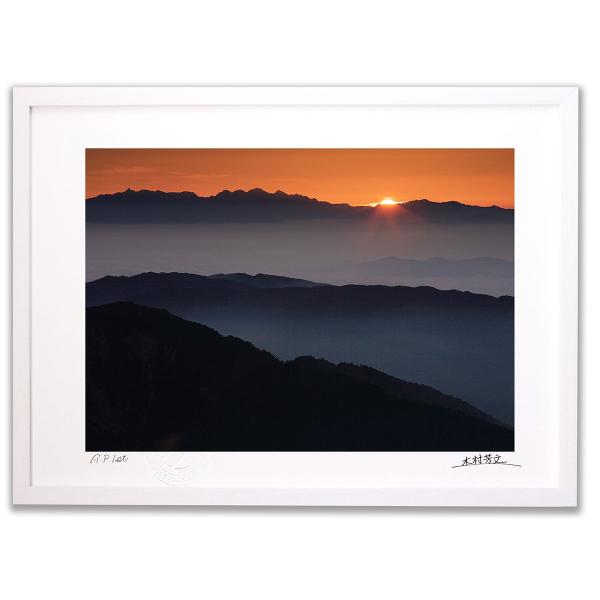 絵画 インテリア　絵　 額付(白）油絵　F4-081411　風景（朝夕陽山田園） 並木修一郎 「 黄金富士 」 油絵 ・油彩画 F4 ( 4号 ) 絵画 赤