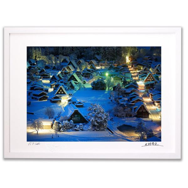 124.「白川郷の家並」髙橋一善 油絵 ayuwara_kim0220-wy