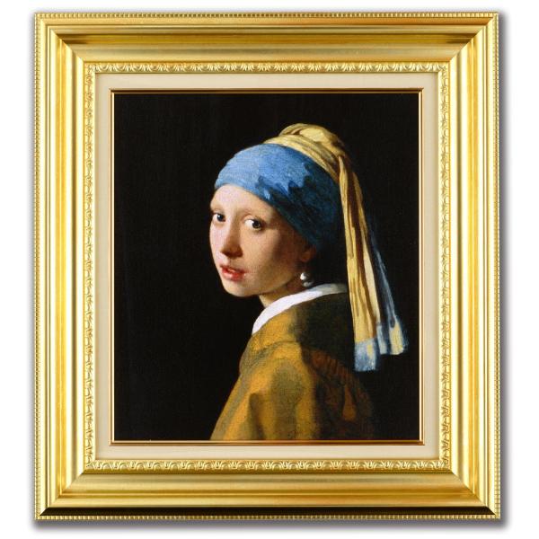 フェルメール 青衣の女 F4 油絵直筆仕上げ 479×389mm 額縁