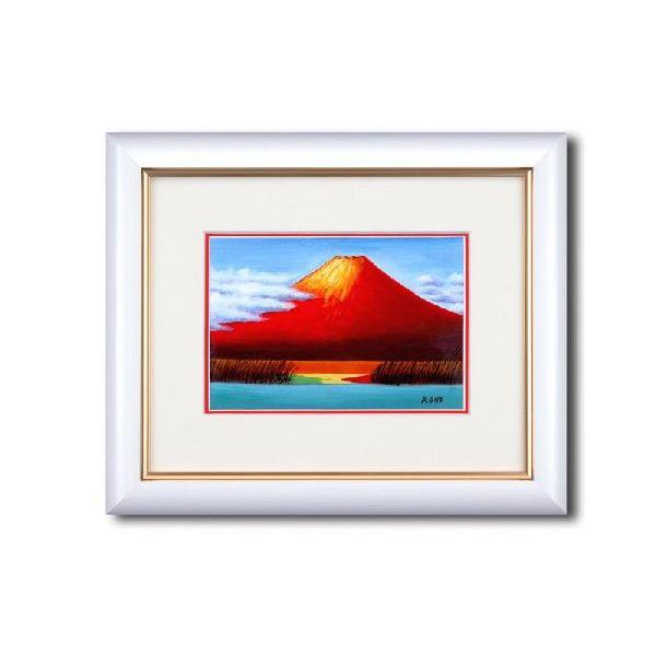 油絵 絵画 赤富士 壁掛け 壁飾り インテリア 花 アートパネル ポスター