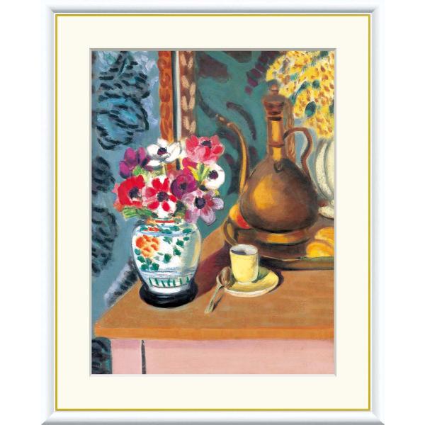 10年保証 絵画 版画 花とコーヒーカップ アンリ・マティス 手彩仕上 高精細巧芸画 F8
