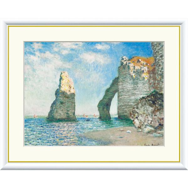 絵画 クロード・モネ 「エトルタの断崖」 手彩仕上 高精細巧芸画 10年