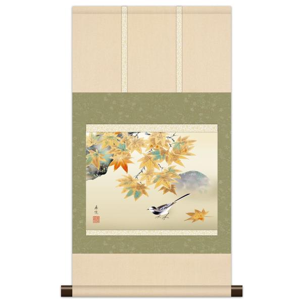 ⑩和雅 花と鳥の掛軸 10年保証 掛け軸 花鳥画 春掛け 紅白梅 高見蘭石 尺5 桐箱付き - 絵画