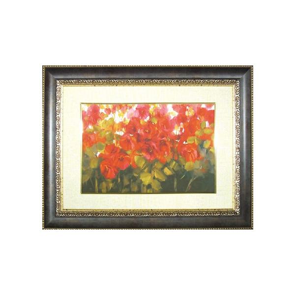 絵画 インテリア　絵　額付 (黒）油絵　uF6-111402　花 絵画 アン ニータ フルール 壁掛け 壁飾り インテリア 油絵 花