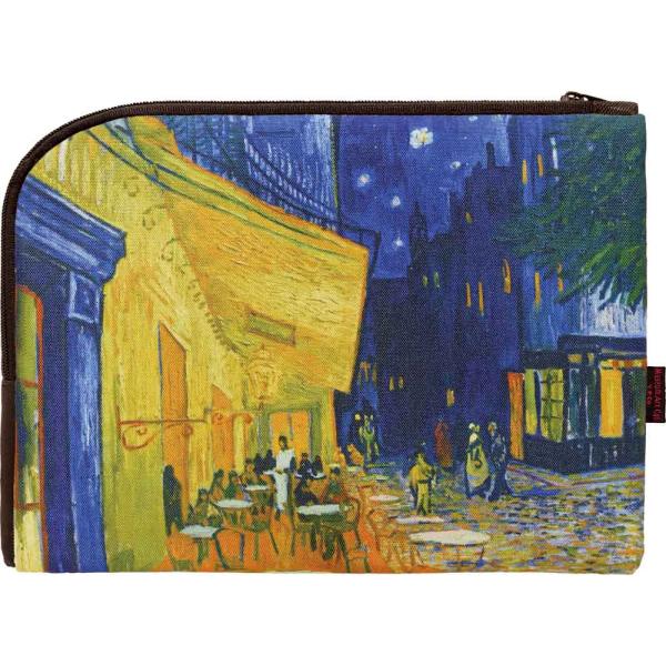 ポーチ 名画フラットポーチ ゴッホ「夜のカフェテラス」 ゆうパケット 小物入れ バッグインバッグ マルチポーチ 化粧ポーチ かわいい おしゃれ ギフト 旅行