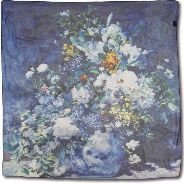 スカーフ 名画スカーフ（ルノワール「大きな花瓶」） ゆうパケット ファッション 小物 有名画 レディース おしゃれ ギフト プレゼント 誕生日 贈り物