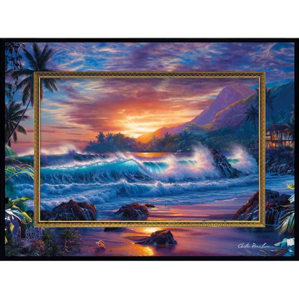 アメリカ 大型油絵 クリスチャン・ラッセン【風景】額付き 手描き 肉筆手描き アメリカ油彩クリスチャン・ラッセン「風景」サイン