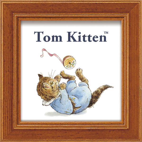 絵画 ピーターラビットミニアート　トムとリボン ゆうパケット 額付き 猫 かわいい こねこのトム インテリア 小さい絵 壁掛け 額縁セット ギフト プレゼント