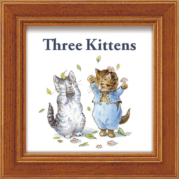 絵画 ピーターラビットミニアート　トムとモペット ゆうパケット 額付き 猫 かわいい こねこのトム インテリア 小さい絵 壁掛け 額縁セット ギフト プレゼント