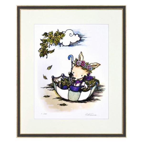 絵画 風をうけて Kanna インテリア 動物 絵 おしゃれ 壁掛け ギフト リビング 玄関 子供部屋 飾る かわいい アート プレゼント アートフレーム 癒し 壁飾り