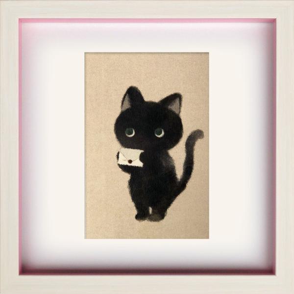 【国内配送】 額付き ( 油絵 F4-030319 猫の親子と女の子(縄跳び) 銀色) - 絵画/タペストリ