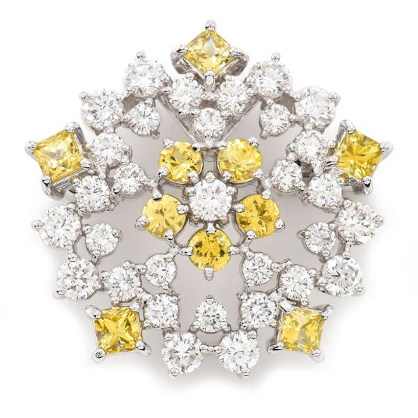 TASAKI（タサキ） イエローサファイアブローチ Pt900 合計1.57ct