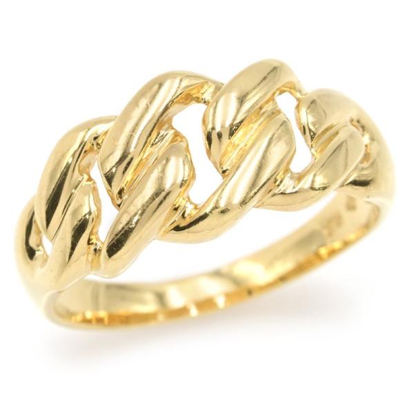 ジュエリーマキ チェーンモチーフリング 11号 K18YG 鎖モチーフ  