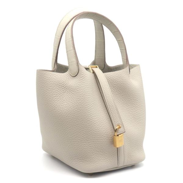 2023年モデル　HERMES ピコタンロック　PM ベトン　ハンドバッグ ピコタン エルメス ピコタンロックタッチPM B刻印 2023年 アリゲーター