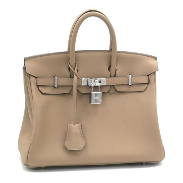 エルメス バーキン25 K刻印 2025年製 ヴォースイフト ベージュマルファ グリペール ヴェルソ シルバー金具 ハンドバッグ 中古 送料無料 HERMES（エルメス） バーキン25 K刻印 2025年製 ヴォースイフト