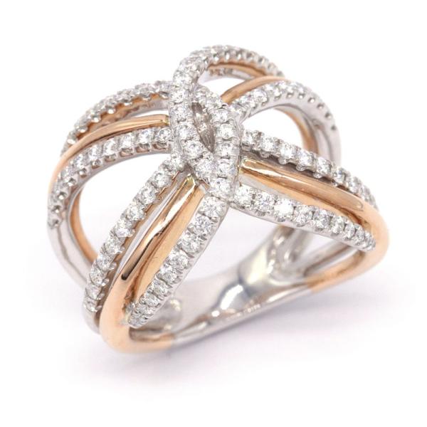 高級天然ダイヤモンドリング　13号 セレディア 合計0.79ct天然ダイヤモンドリング 13号 K18WG K18PG