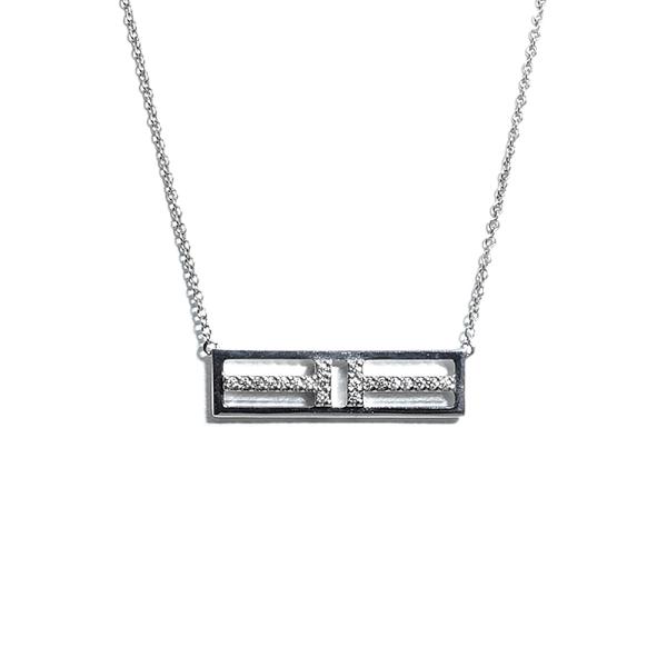 Tiffany T ティファニー TWO オープンホリゾンタルバーネックレス