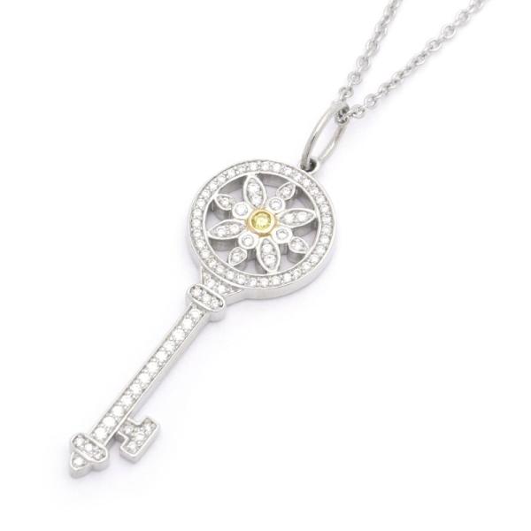 Tiffany Keys ティファニー デイジーキーネックレス Pt950 K18YG