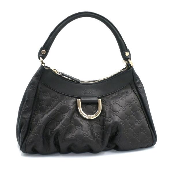 GUCCI　アビーライン　ブラック　美品 GGキャンバス グッチ アビー ショルダーバッグ 190525 レザー ブラック
