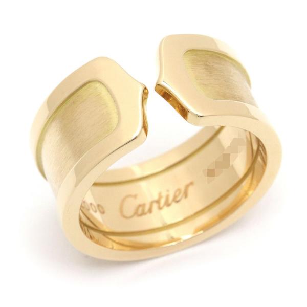 C DE CARTIER カルティエ C2リングLM #56 16号 K18YG ラージモデル C