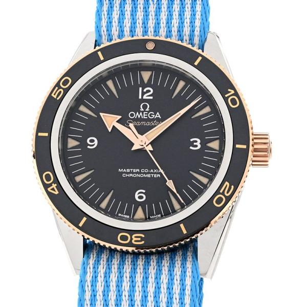 [3年保証] オメガ メンズ シーマスター 300 41mm 233.20.41.21.01.001 K18PG/SS NATOストラップ ブラック 自動巻き 腕時計 中古 送料無料
