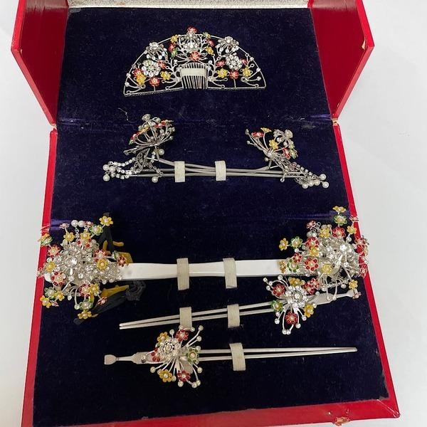 花嫁 和装 日本髪 簪 かんざしセット 花嫁簪セット 箱付き かんざし 櫛 髪飾り べっこう風 和装小物