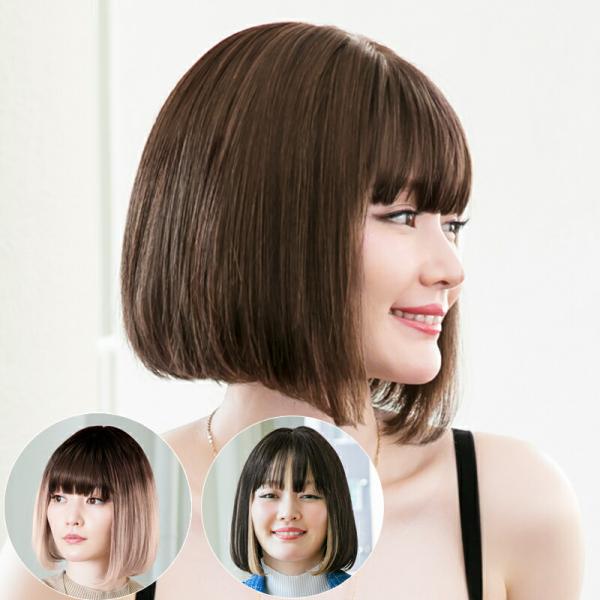 ウィッグ ボブ フルウィッグ かつら ウイッグ ストレートボブ つむじ 自然 おしゃれ 医療用 インナーカラー グラデーション 女性 レディース
