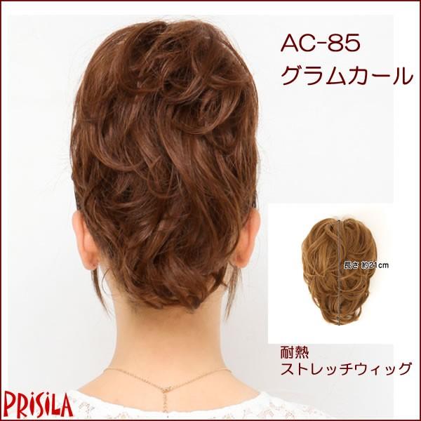 ポイントウィッグ つけ毛 グラムーカール AC-85 ストレッチウィッグ まとめ髪 ヘアスタイル プリシラ
