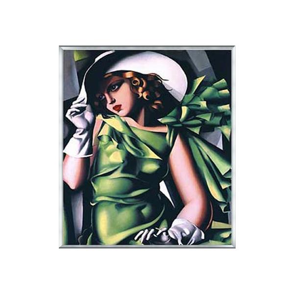 額装済30％off/緑の服の女（レンピッカ） 額装品 アルミ製ベーシック 