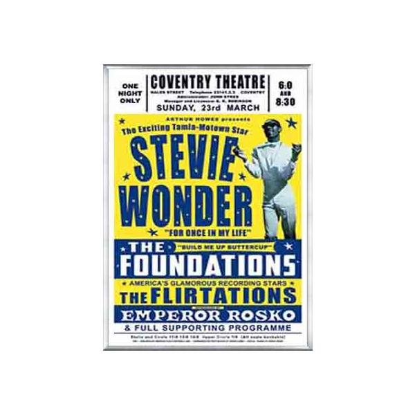 スティーヴィー ワンダー、コヴェントリー(イギリス) 1969（スティーヴィー ワンダー） 額装品 アルミ製ベーシックフレーム