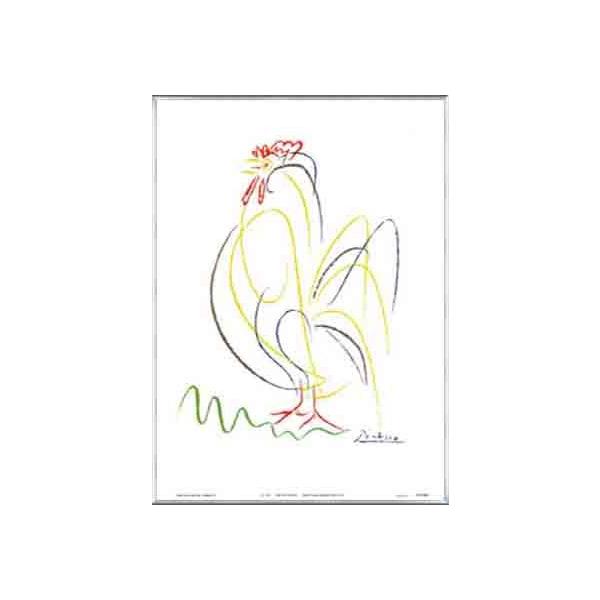 ポスター アート Rooster（パブロ ピカソ） 額装品 アルミ製ベーシック 