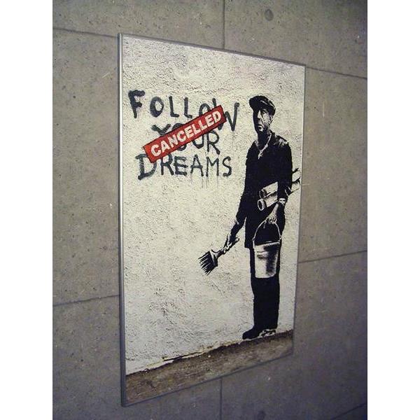 額装品/Follow Your Dreams/バンクシー/ポスター 在庫処分】アーティストポスター Banksy Follow Your Dreams