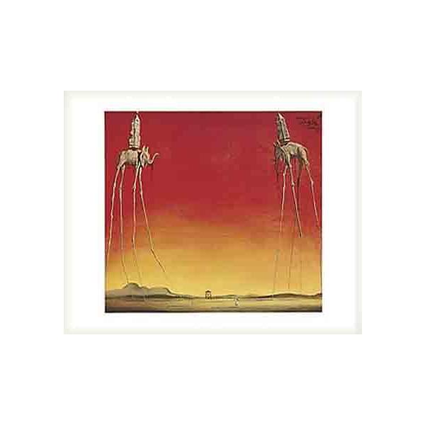 Les Elephants（サルバドール ダリ） 額装品 ウッドベーシックフレーム