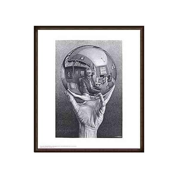 新品【蔵出し】大型 エッシャー 写像球体を持つ手　複製画　レプリカ 新品【蔵出し】大型 エッシャー 写像球体を持つ手 複製画